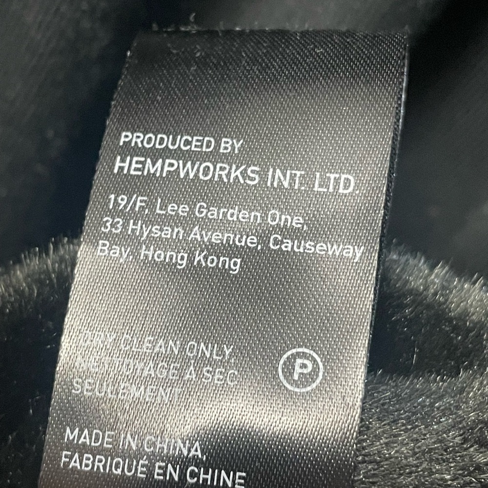 Hoodlamb Hemp Tailors Women’s Parka in Nightwatch Black Size Medium Vegan - Picture 9 of 16
